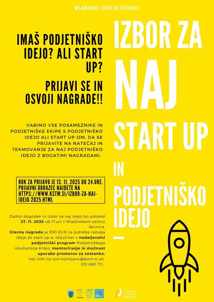 IZBOR ZA NAJ START UP IN PODJETNIŠKO IDEJO