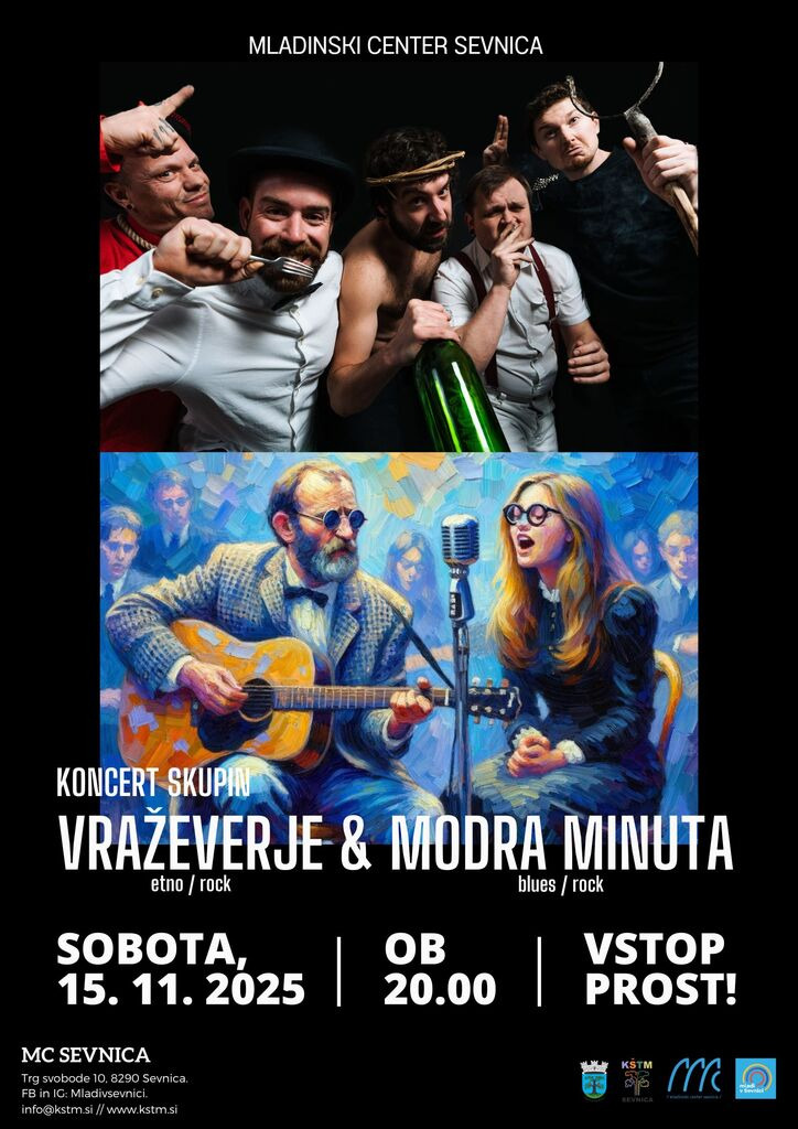 KONCERT SKUPIN VRAŽEVERJE IN MODRA MINUTA