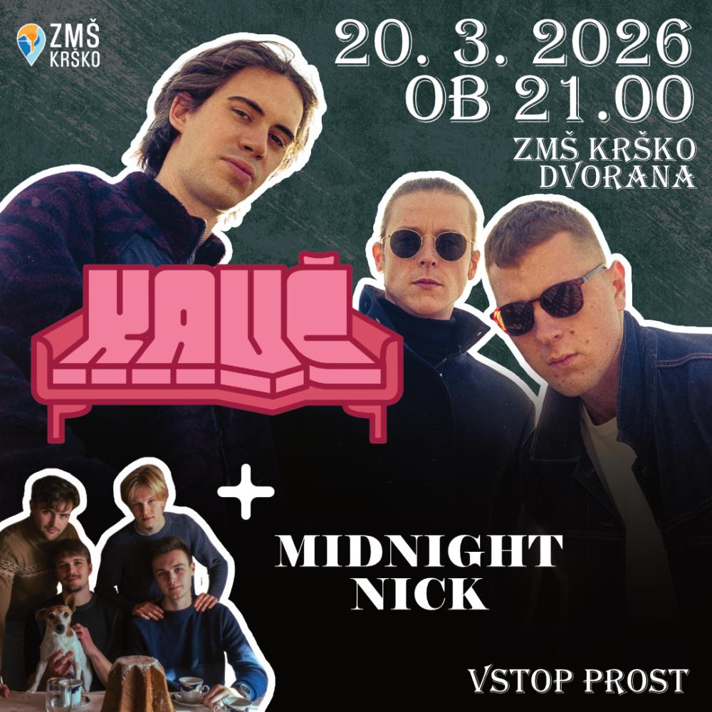 KONCERTNI VEČER: KAVČ X MIDNIGHT NICK V ZMŠ KRŠKO
