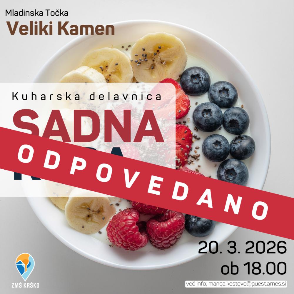 MLADINSKA TOČKA VELIKI KAMEN: KUHARSKA DELAVNICA - SADNA KUPA