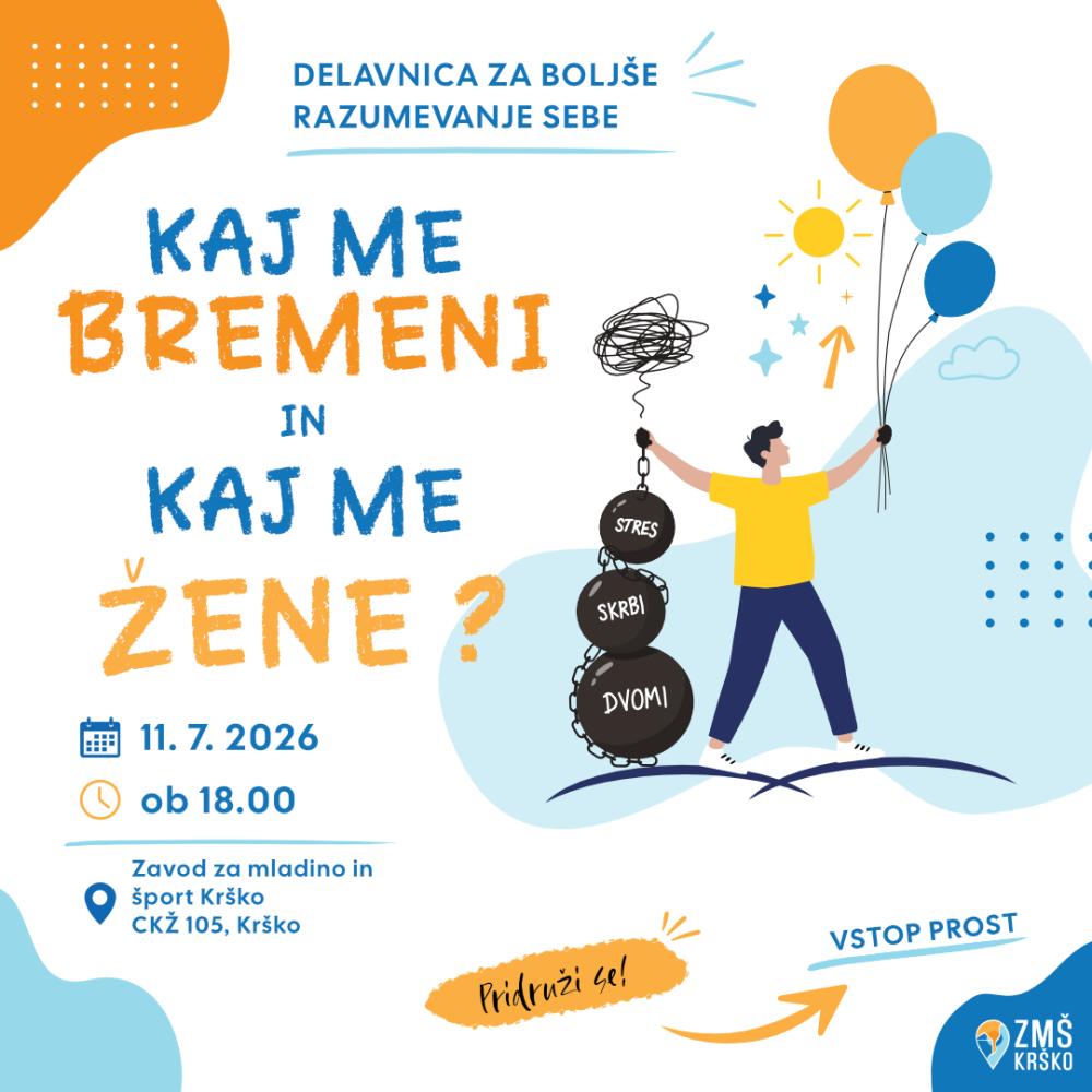 DELAVNICA ZA BOLJŠE RAZUMEVANJE SEBE: KAJ TE BREMENI IN KAJ TE ŽENE?