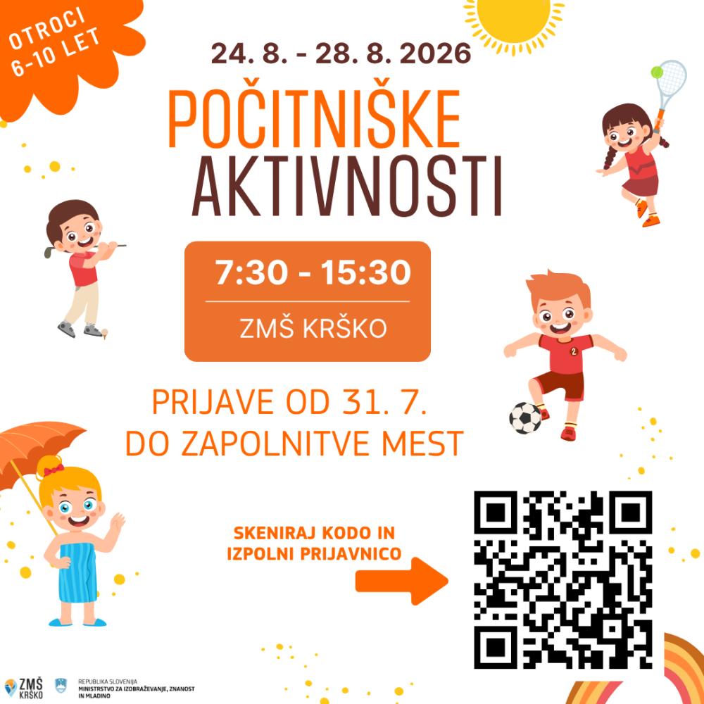 POČITNIŠKE AKTIVNOSTI V ZMŠ KRŠKO - AVGUST