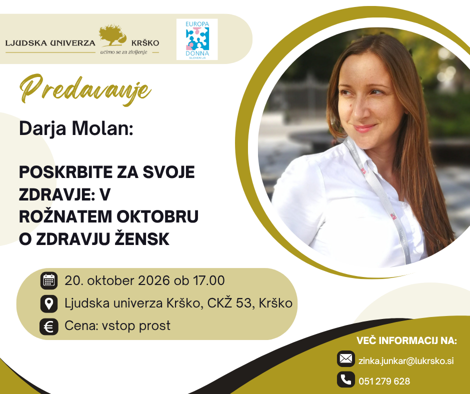 POSKRBITE ZA SVOJE ZDRAVJE: V ROŽNATEM OKTOBRU O ZDRAVJU ŽENSK