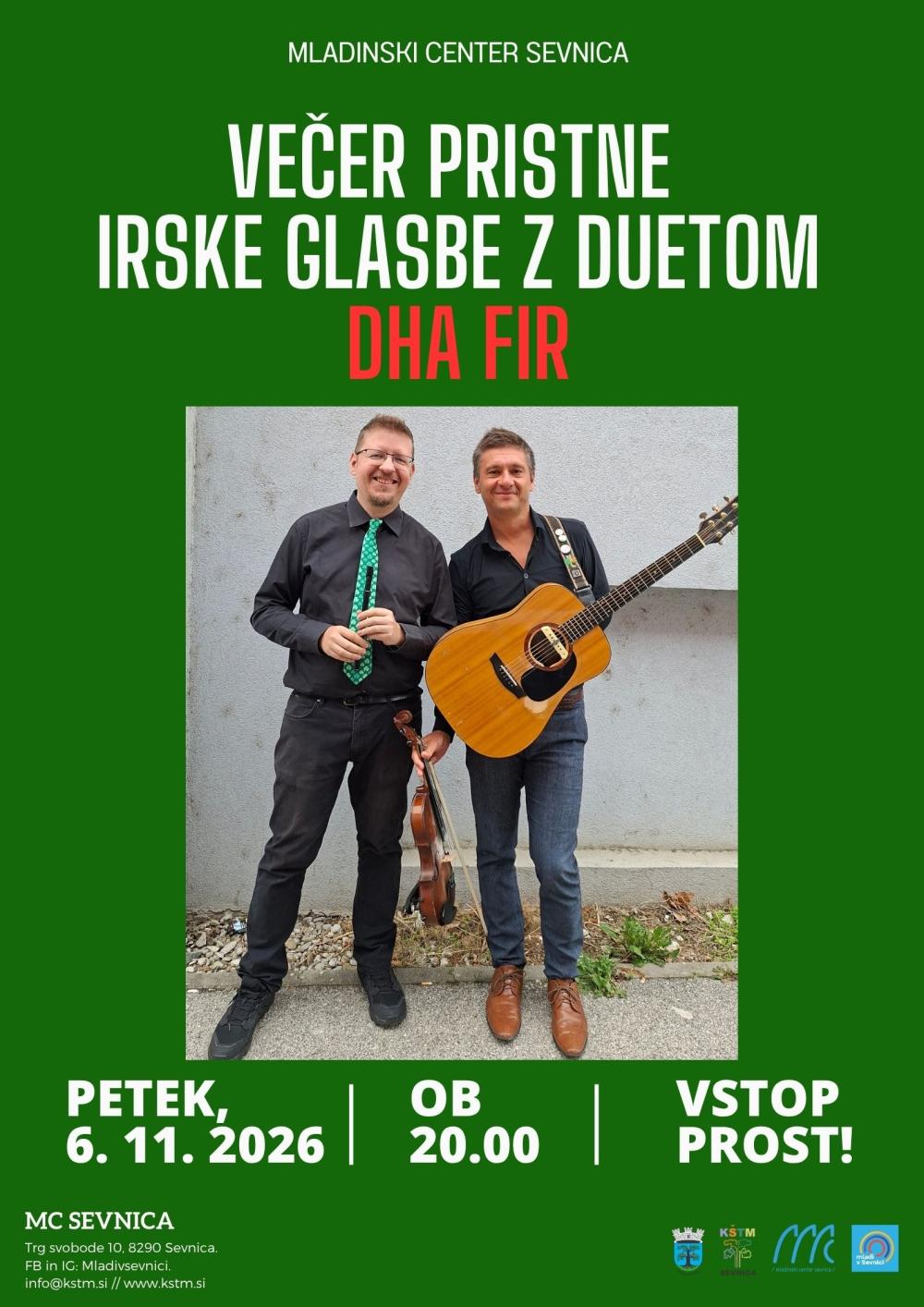 VEČER PRISTNE IRSKE GLASBE 
