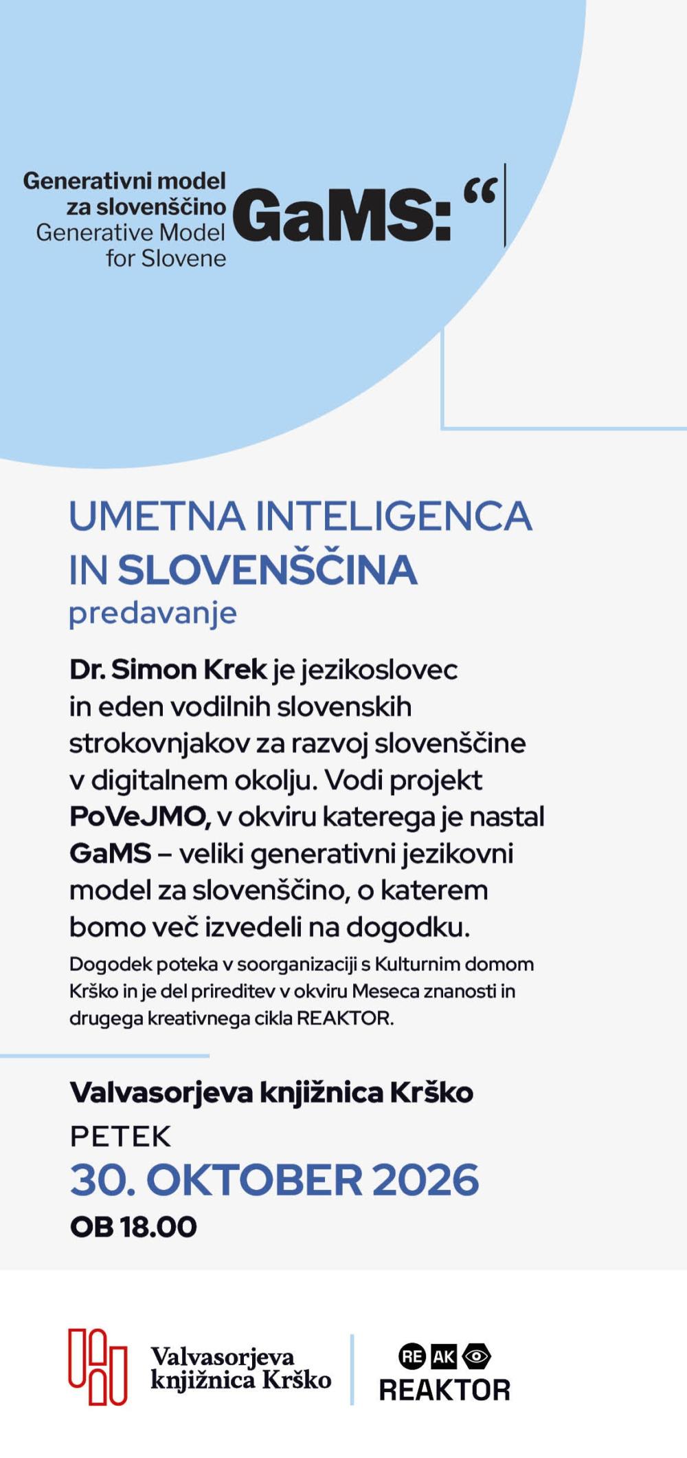 UMETNA INTELIGENCA IN SLOVENŠČINA - PREDAVANJE DR. SIMONA KREKA
